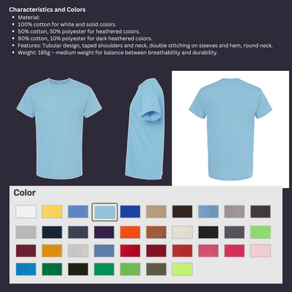 Customizable Classic Short-Sleeve T-Shirt | Medium Weight Cotton Blend Tee for Printing